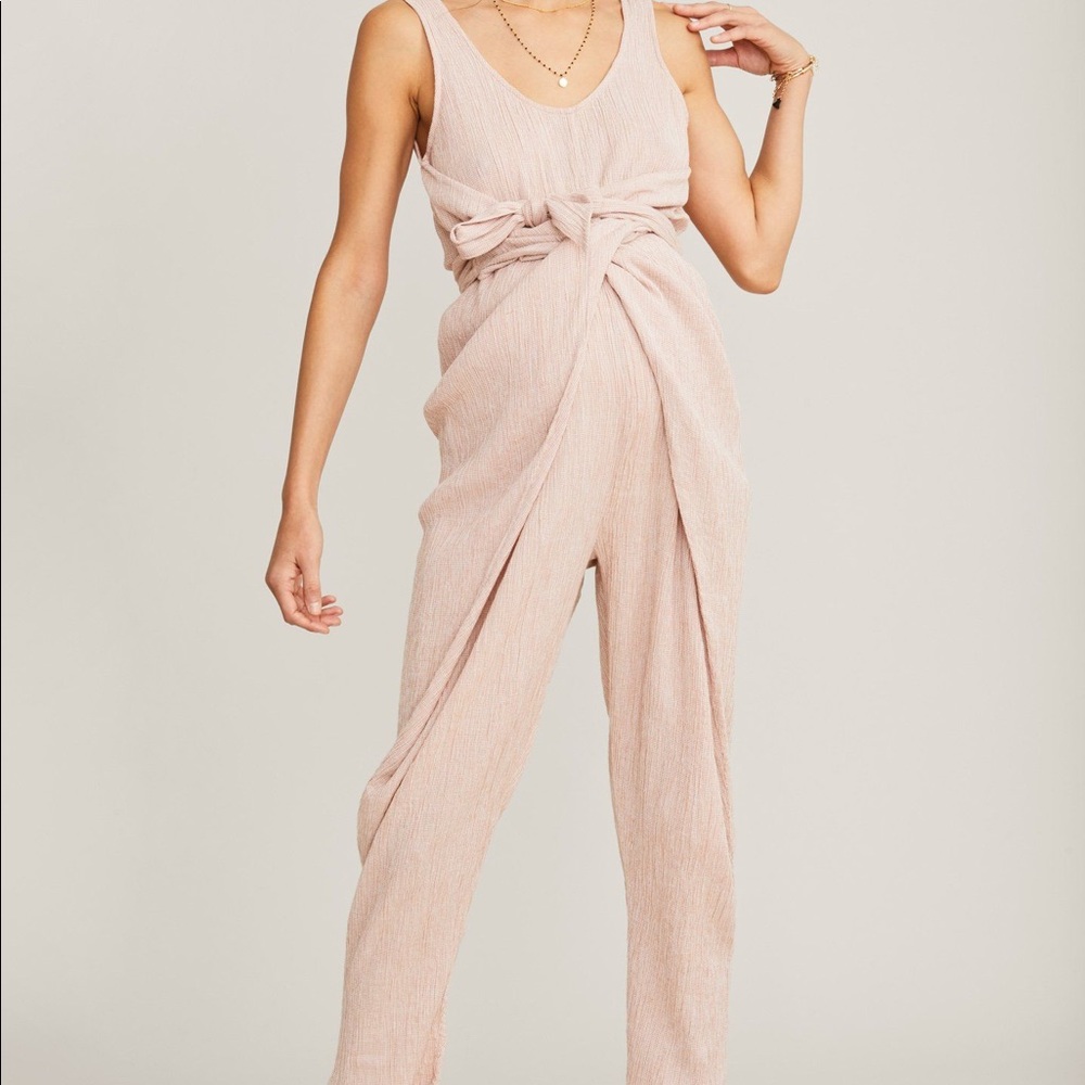 Hatch Wrap Around Jumpsuit Petal Gingham Sz 2 Med
